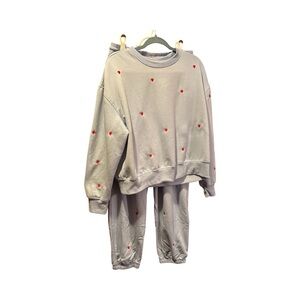 Workshop Republic light blue heart print jogger set L